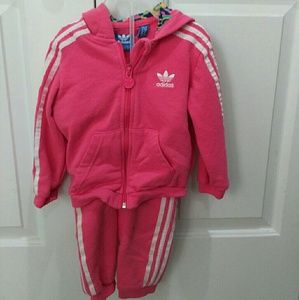 Adidas pink hoodie and pants 18m
